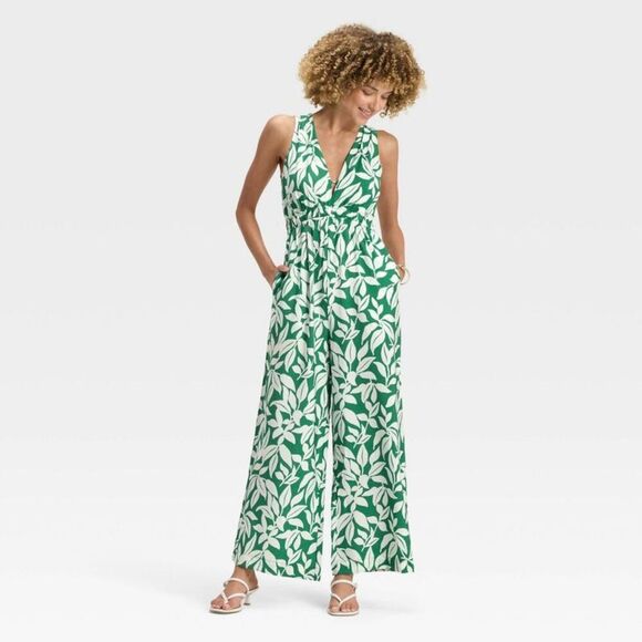 A New Day Pants - A New Day - Women's Jumpsuit - A New Day Green Leaf M Green